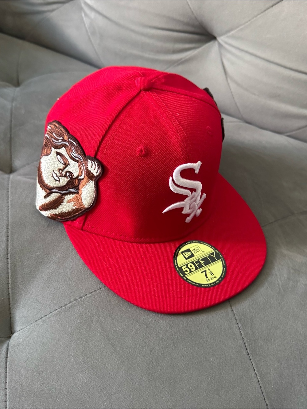 JON STAN Edition New Era Chicago White Sox 59FIFTY Red Fitted Hat Size 7 1/8